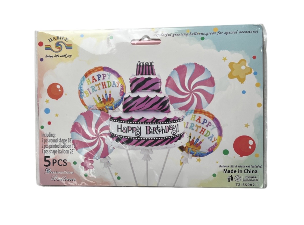 2.99 HAPPY BIRTHDAY BALLOON SET 5 PCS